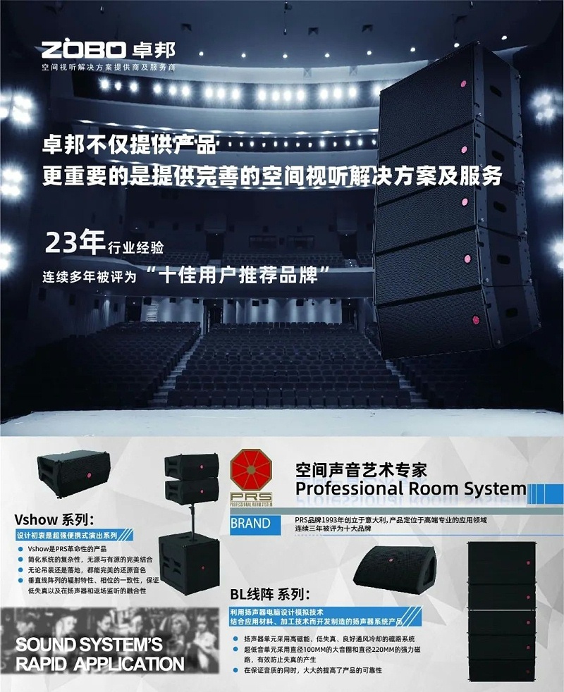 ZOBO卓邦，PRS品牌，十佳海外品牌，聲光視訊行業(yè)20強，十佳用戶推薦品牌